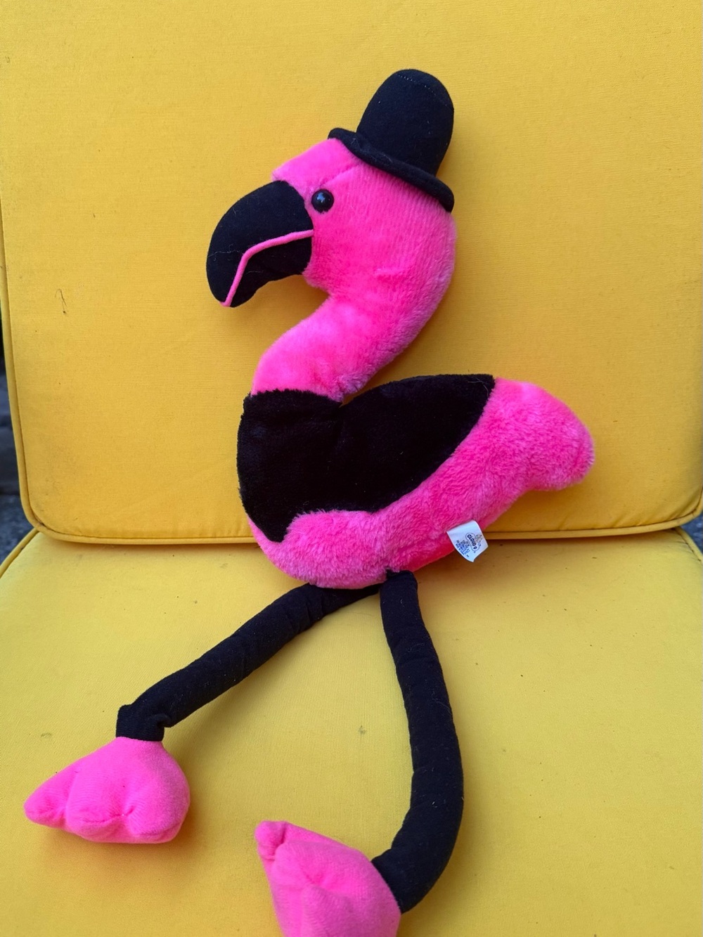 Plush Pink & Black Flamingo Stuffed Animal